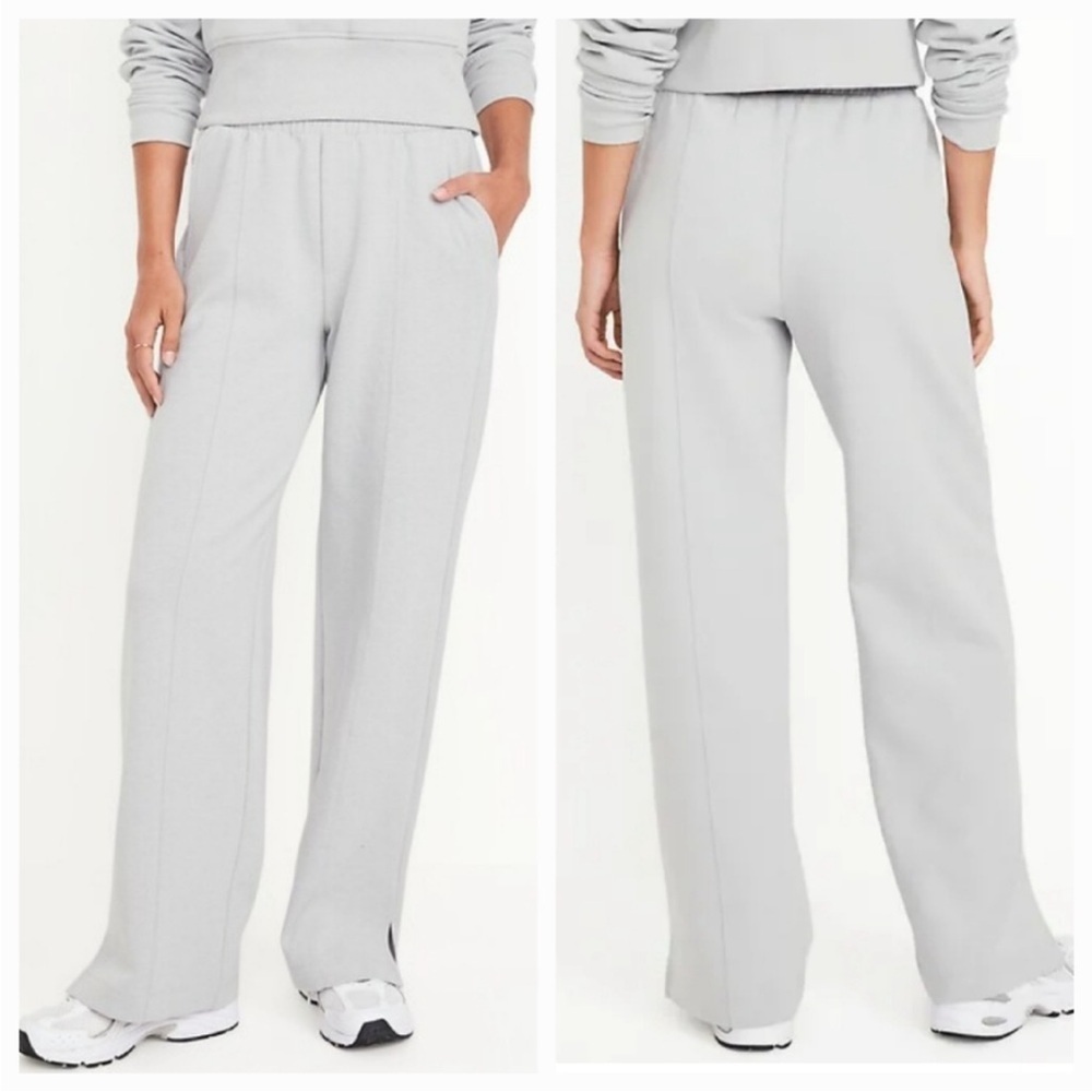 NWT! Old Navy Gray High-Waisted Dynamic Fleece Trouser Pants - Size Small 🤎